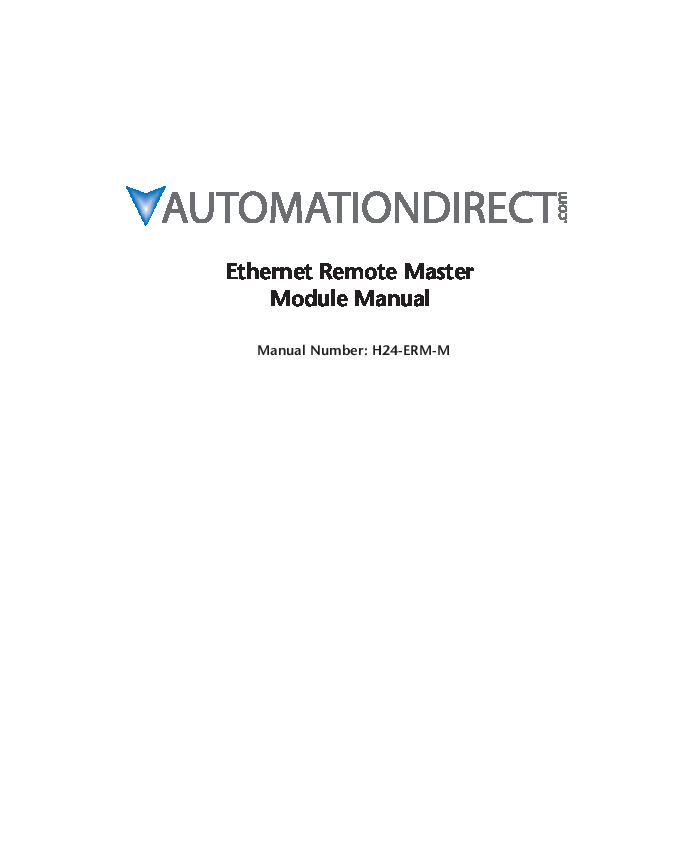 First Page Image of H2-ERM Ethernet Remote Master H2-ERM-M User Manual.pdf